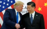 Presidente dos EUA, Donald Trump, e presidente da China, Xi Jinping, durante encontro do G20 em Osaka