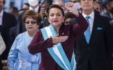 Xiomara Castro durante cerimônia de posse como presidente de Honduras - 21/01/2022