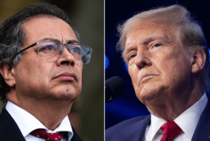 Gustavo Petro, presidente da Colômbia e Donald Trump, presidente dos EUA