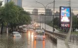 Alagamento na Barra Funda, na zona oeste de São Paulo