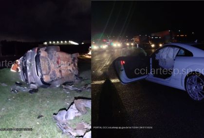 Uma pessoa morreu em acidente com carros de luxo na Rodovia dos Bandeirantes (SP)