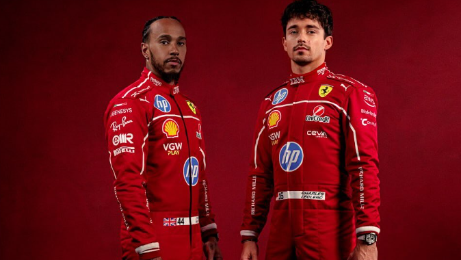 F1: Ferrari divulga primeiras imagens da dupla Hamilton e Leclerc