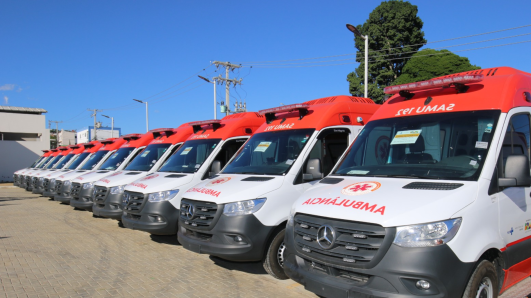 Ambulâncias do Serviço de Atendimento Móvel de Urgência (SAMU) da Bahia.