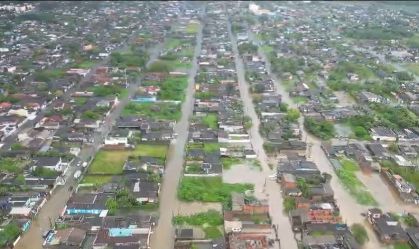 Peruíbe devastada: imagens aéreas mostram dimensão de alagamento no litoral de SP