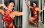 Viviane Araújo aposta em look completamente vermelho para ensaio pré-Carnaval