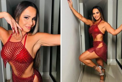 Viviane Araújo aposta em look completamente vermelho para ensaio pré-Carnaval