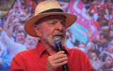 O presidente Luiz Inácio Lula da Silva (PT) discursa em evento de comemoração aos 45 anos do PT