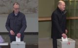 Olaf Scholz e Friedrich Merz votam em eleições gerais, na Alemanha