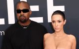 Kanye West e Bianca Censori, que ficou completamente nua no tapete vermelho do Grammy