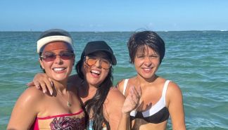 Maiara aparece com novo visual em foto com a mãe e Maraisa